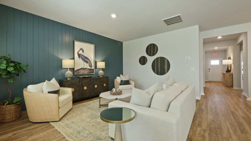 Furnished interior in a model home at Settlement at Salamander in North Charleston (Image 15). Furnished interior in a model home at Settlement at Salamander in North Charleston (Image 15).