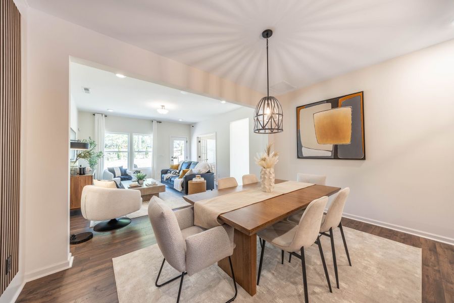 Furnished interior in a model home at College Park in Louisburg (Image 11). Furnished interior in a model home at College Park in Louisburg (Image 11).