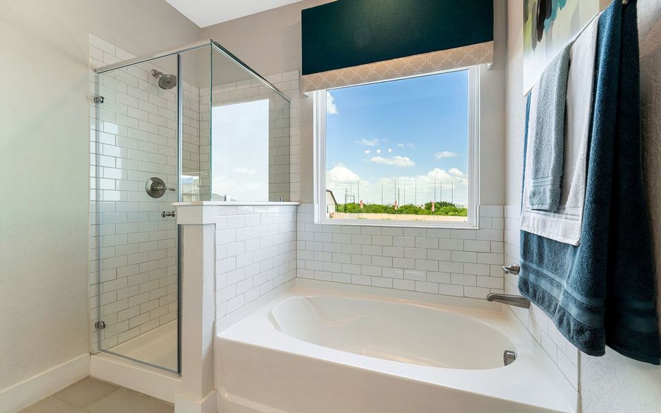 Furnished interior in a model home at Hunter's Ranch in San Antonio (Image 29).