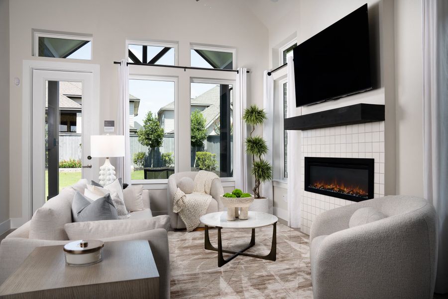 Furnished interior in a model home at Confluence in Cibolo (Image 4).