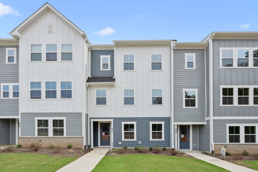 Front exterior of a home in the Mews at Holding Village community, located in Wake Forest, NC (Image 3).