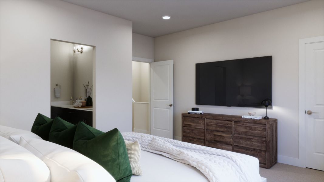 Furnished interior in a model home at Berkeley Villas in Denver (Image 23).
