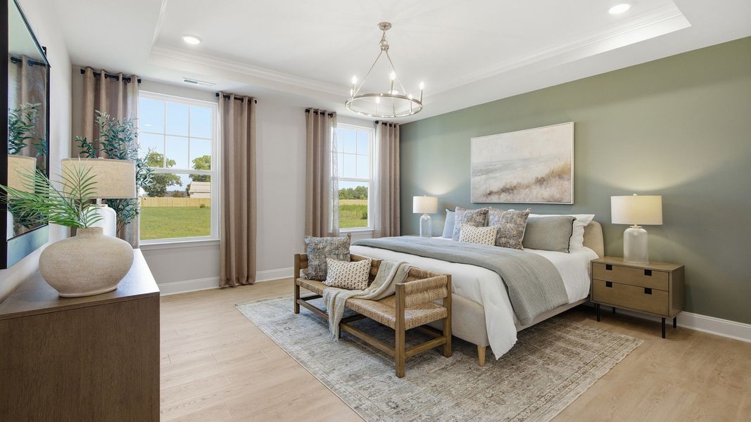 Furnished interior in a model home at Reserve at Crowthorne in Zebulon (Image 14). Furnished interior in a model home at Reserve at Crowthorne in Zebulon (Image 14).