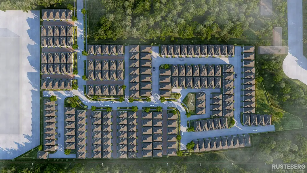 Aerial view of the Palisades Park community in Houston, TX, showing layout and nearby surroundings (Image 1). Aerial view of the Palisades Park community in Houston, TX, showing layout and nearby surroundings (Image 1).