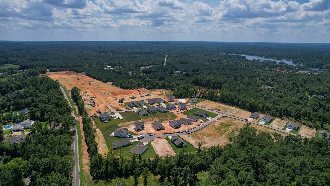 Aerial view of the Shell Pointe community in Gilbert, SC, showing layout and nearby surroundings (Image 11).