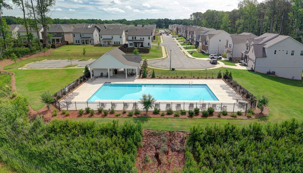 Aerial view of the Crofton Place Enclave community in Snellville, GA, showing layout and nearby surroundings (Image 10).