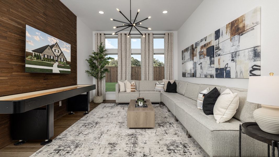 Furnished interior in a model home at Ventana 70' in Fort Worth (Image 11).