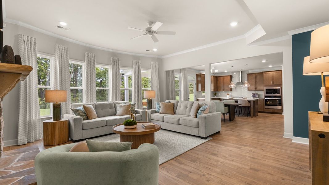 Furnished interior in a model home at Heritage Pointe in Senoia (Image 15).