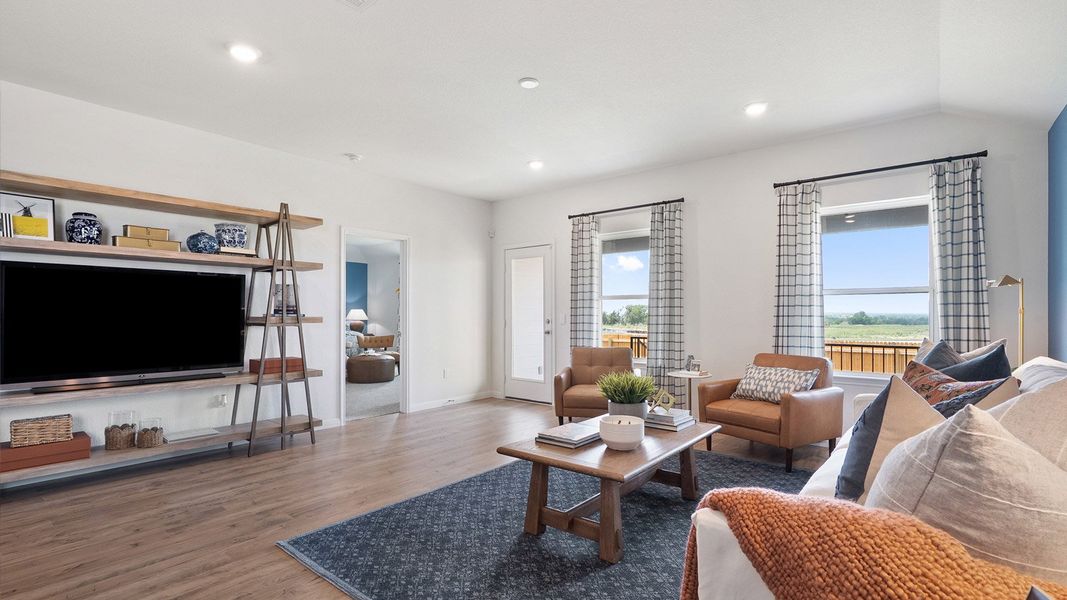 Furnished interior in a model home at Monarch Ranch in Manor (Image 15).