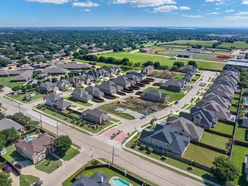 Aerial view of the Colby Crossing Phase 2 community in Mansfield, TX, showing layout and nearby surroundings (Image 9).