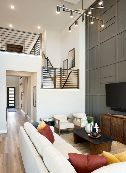 Furnished interior in a model home at Blackhawk in Pflugerville (Image 11). Furnished interior in a model home at Blackhawk in Pflugerville (Image 11).