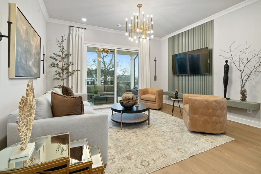 Furnished interior in a model home at Palisades in Cumming (Image 13).