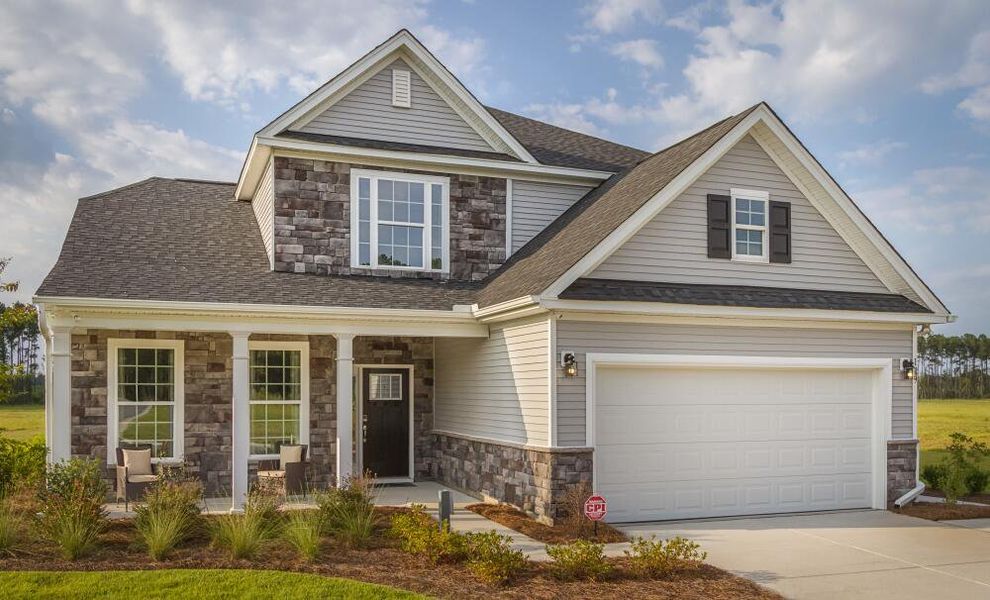 Front exterior of a home in the Black Forest Pointe community, located in Benson, NC (Image 1).