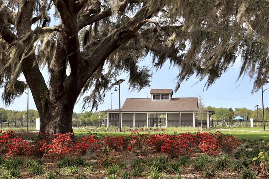 Enjoy peaceful living in a scenic, oak-tree lined community tucked away from The Villages.