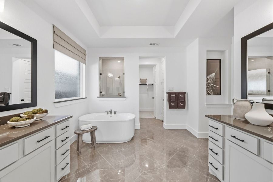 Furnished interior in a model home at Chaparral Park in Oak Point (Image 40).