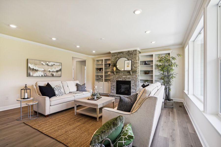 Furnished interior in a model home at Sauls Landing in Zebulon (Image 19). Furnished interior in a model home at Sauls Landing in Zebulon (Image 19).