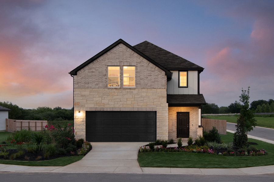 Front exterior of a home in the Meadows at Hennersby Hollow 40's community, located in San Antonio, TX (Image 3).