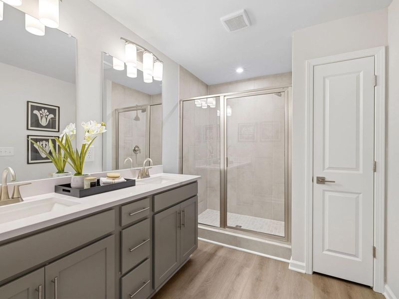 Furnished interior in a model home at Lake Shore in Winder (Image 15).