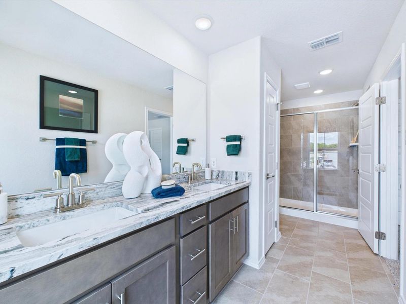 Furnished interior in a model home at Cedar Heights in San Antonio (Image 21).