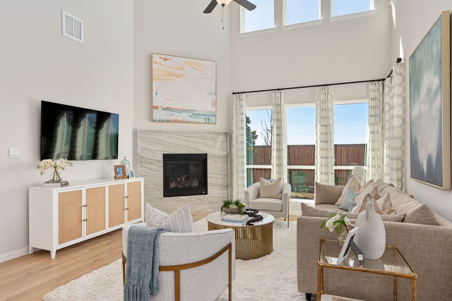Furnished interior in a model home at Sweetgrass 50s in Haslet (Image 12).