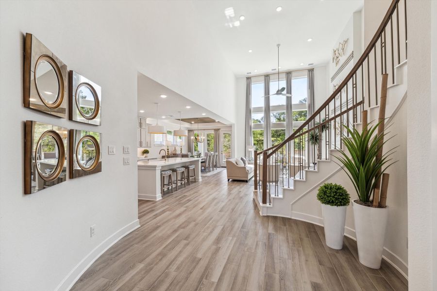 Furnished interior in a model home at The Woodlands Hills – 55' in Willis (Image 12).