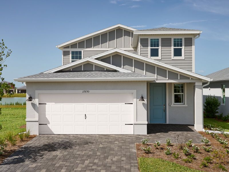 Exterior of the B elevation of the Ibis floorplan modeled at Babcock Ranch