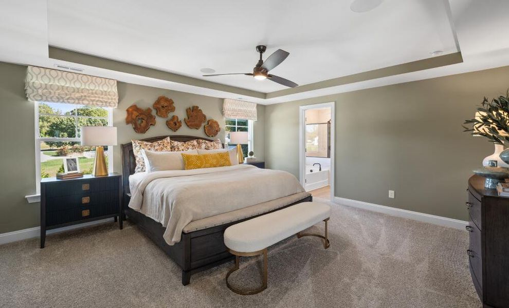 Furnished interior in a model home at Hayes Village in Greensboro (Image 8).