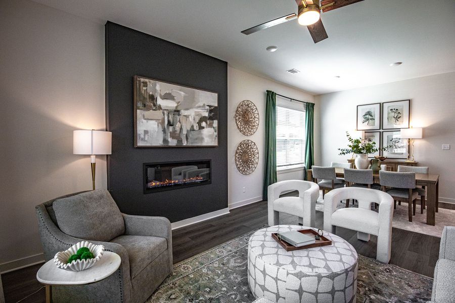 Furnished interior in a model home at Amherst in Cordova (Image 37).