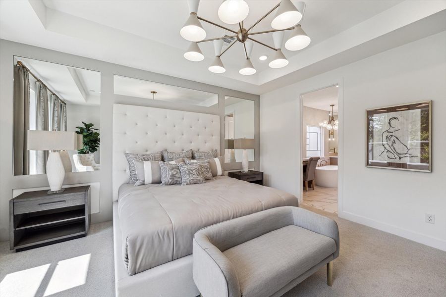 Furnished interior in a model home at The Woodlands Hills – 55' in Willis (Image 15).