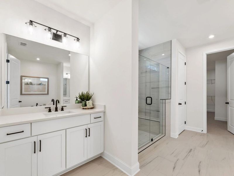 Furnished interior in a model home at Fern Hollow in Buford (Image 11).