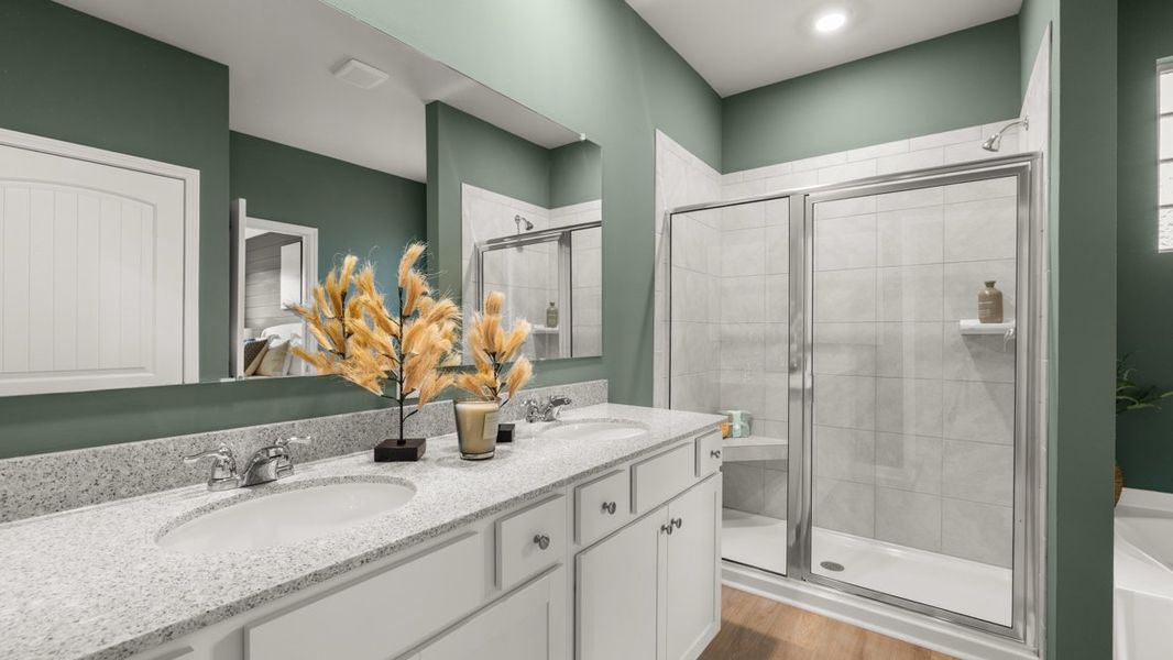 Furnished interior in a model home at Fairway 17 at Mirror Lake in Villa Rica (Image 33).