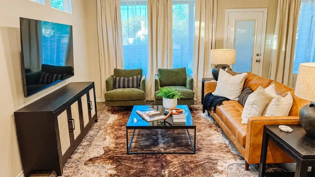 Furnished interior in a model home at Dowdy Ferry in Dallas (Image 4).