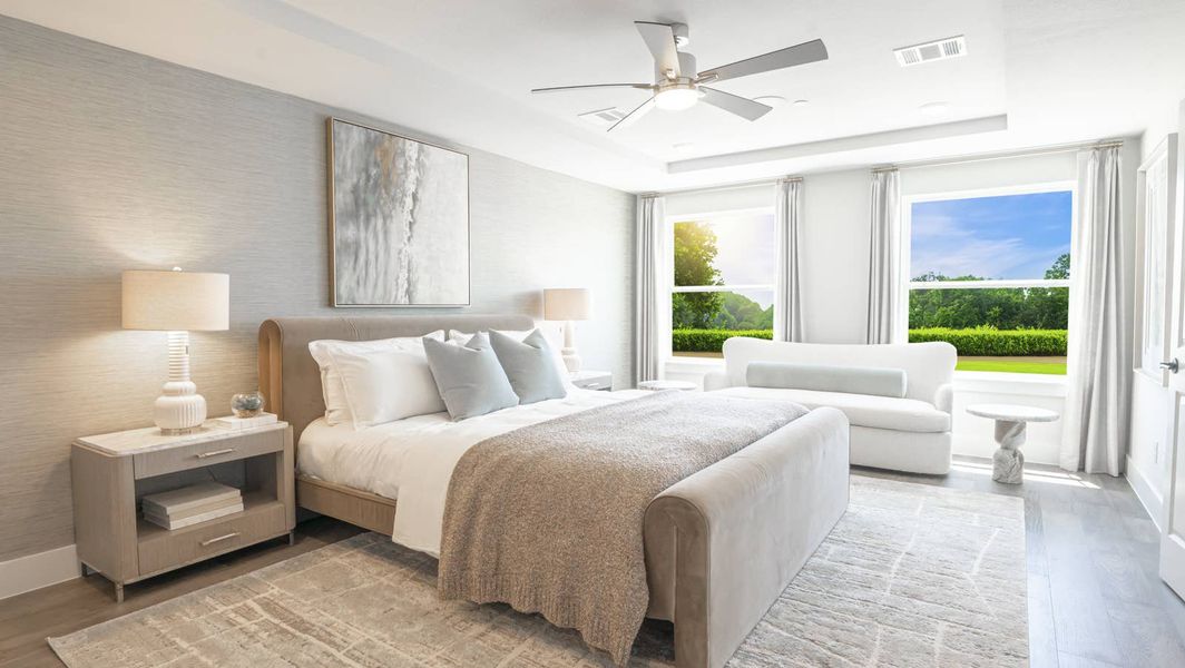 Furnished interior in a model home at The Abbey at Mercer Crossing in Farmers Branch (Image 18).