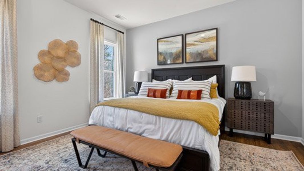 Furnished interior in a model home at The Villas at Galvins Ridge in Sanford (Image 26).