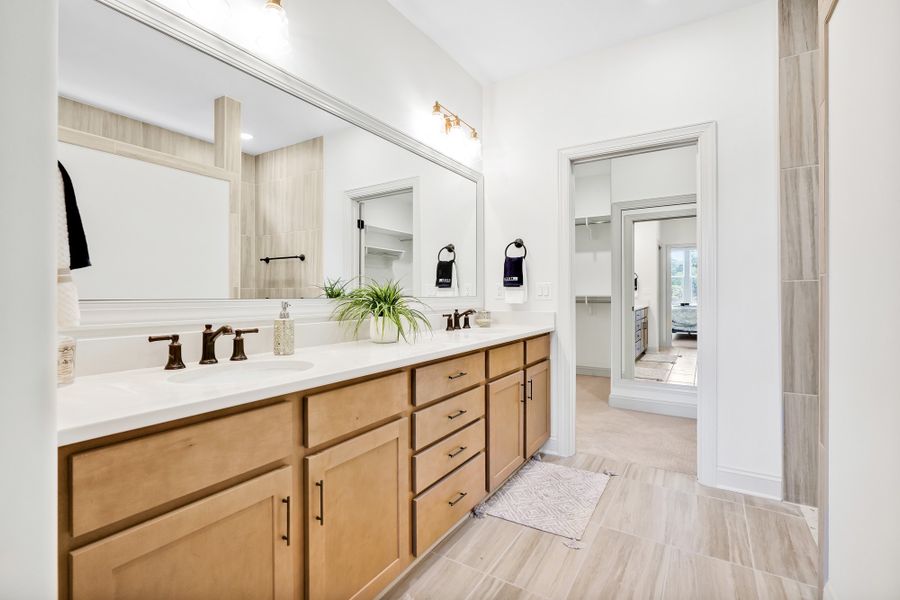 Furnished interior in a model home at Terrapin in Leland (Image 4).