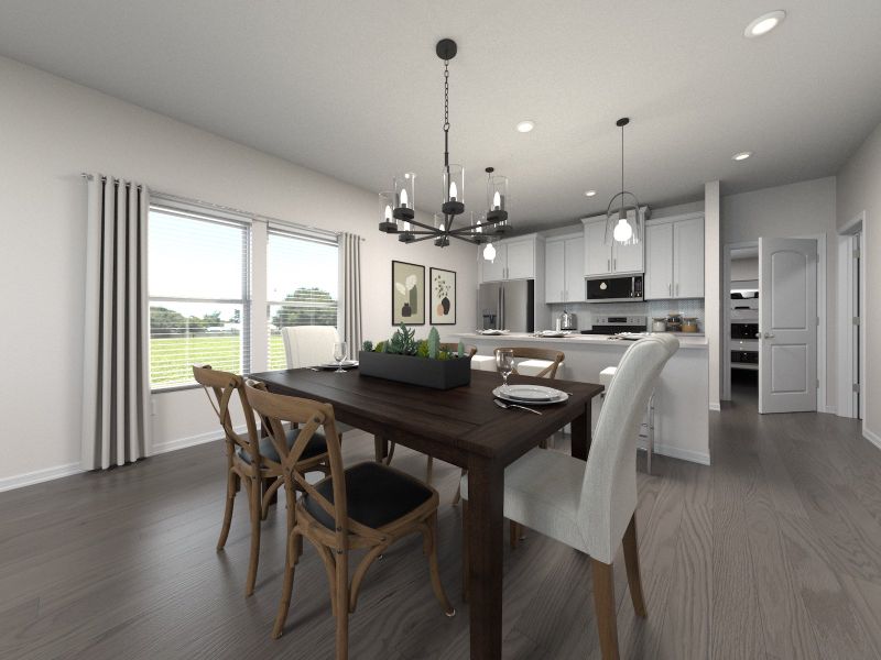 Dining area in the Lakewood floorplan at a Meritage Homes community in Nashville, TN.