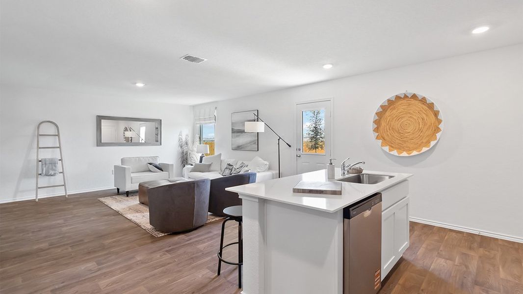 Furnished interior in a model home at Sereno Springs in Converse (Image 14).