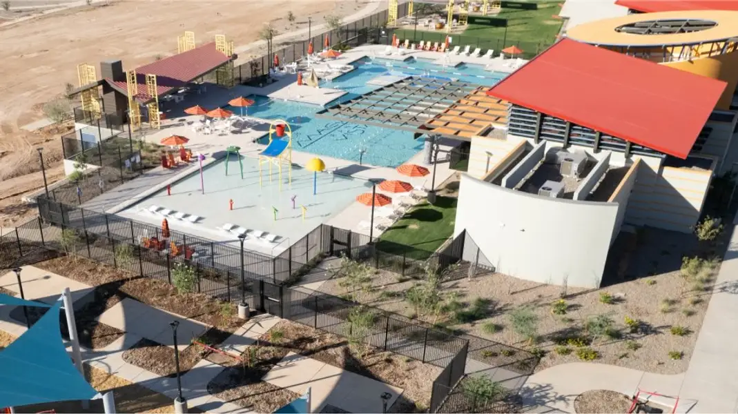 Aerial view of the splash pad