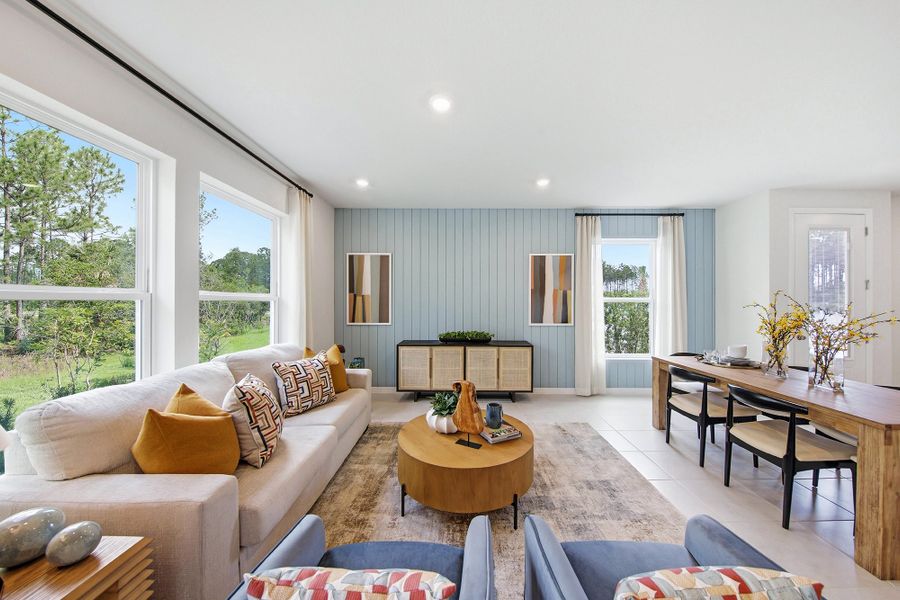 Furnished interior in a model home at Preserve at The Cays – The Harbor Series in Daytona Beach (Image 7). Furnished interior in a model home at Preserve at The Cays – The Harbor Series in Daytona Beach (Image 7).