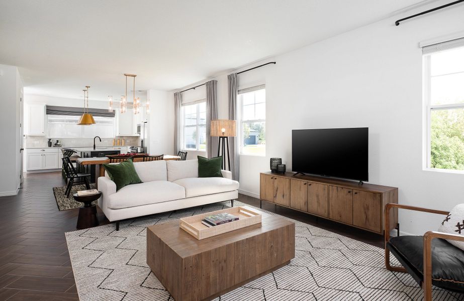 Furnished interior in a model home at Lake Cawood Townhomes in Windermere (Image 3).