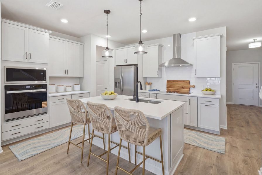 Furnished interior in a model home at Ashley Walk Townes in Charleston (Image 10).