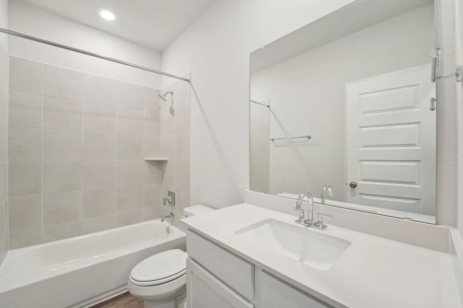 Furnished interior in a model home at Evelyn in Austin (Image 25).