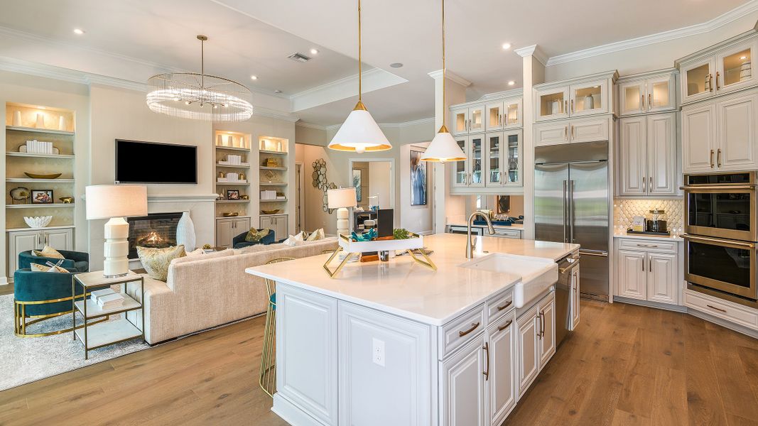 Furnished interior in a model home at Esplanade by the Islands in Naples (Image 28).