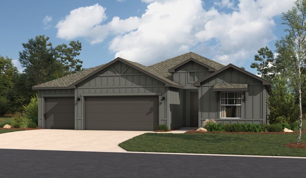 Front exterior of a home in the Hickory Ridge Estates community, located in Elmendorf, TX (Image 13). Front exterior of a home in the Hickory Ridge Estates community, located in Elmendorf, TX (Image 13).