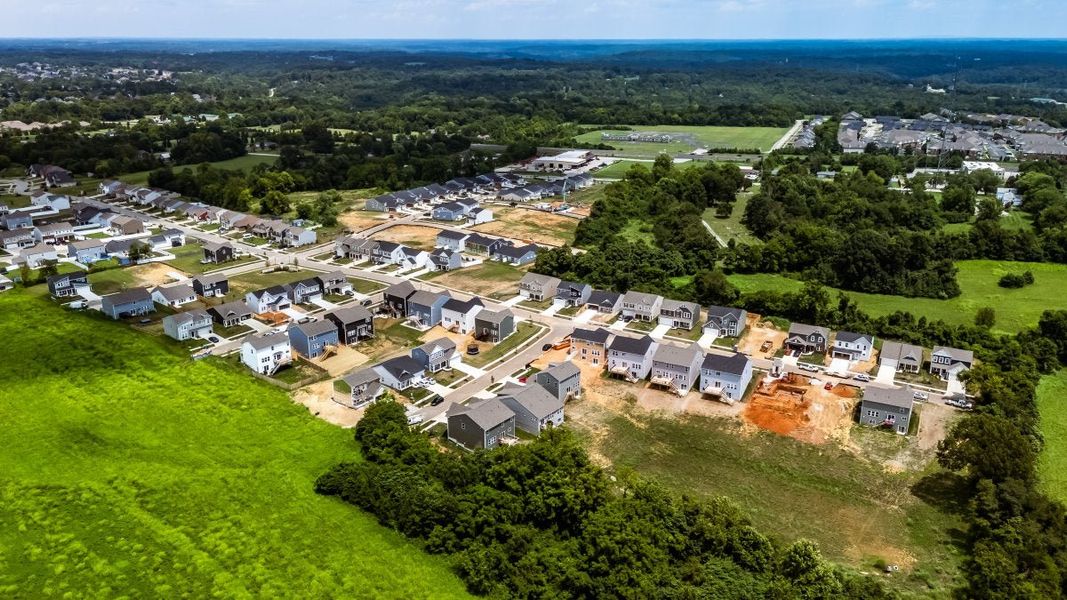 Aerial view of the Windcrest Farms community in Louisville, KY, showing layout and nearby surroundings (Image 12).