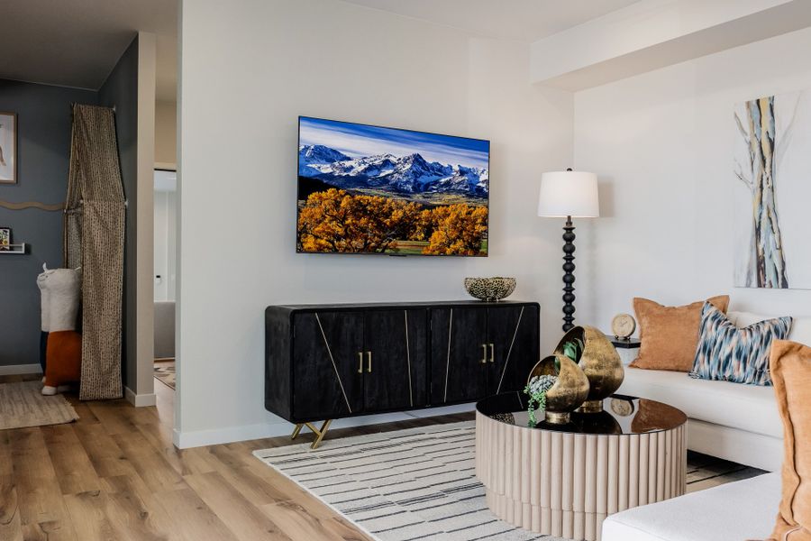 Furnished interior in a model home at Painted Prairie in Aurora (Image 33).