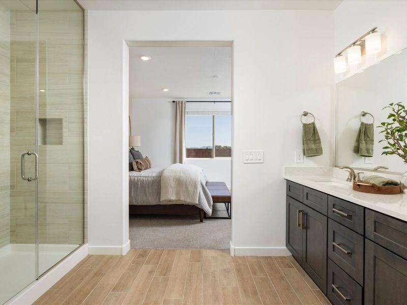 Furnished interior in a model home at Naranja Trails in Oro Valley (Image 19). Furnished interior in a model home at Naranja Trails in Oro Valley (Image 19).