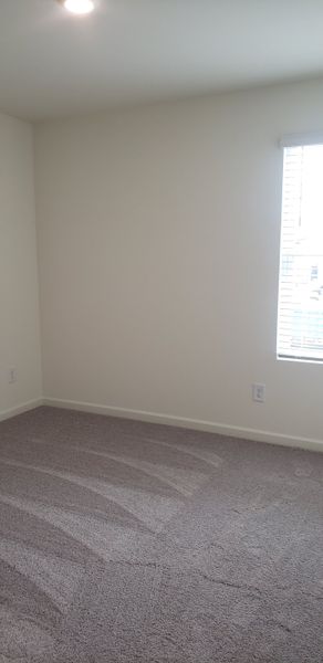 A bright room with soft carpet, light walls, and natural light filtering through a window with blinds. A bright room with soft carpet, light walls, and natural light filtering through a window with blinds.