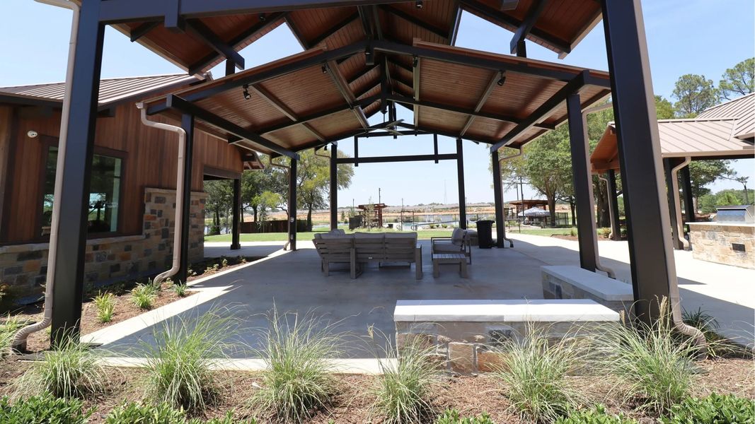 Community center outdoor seating area