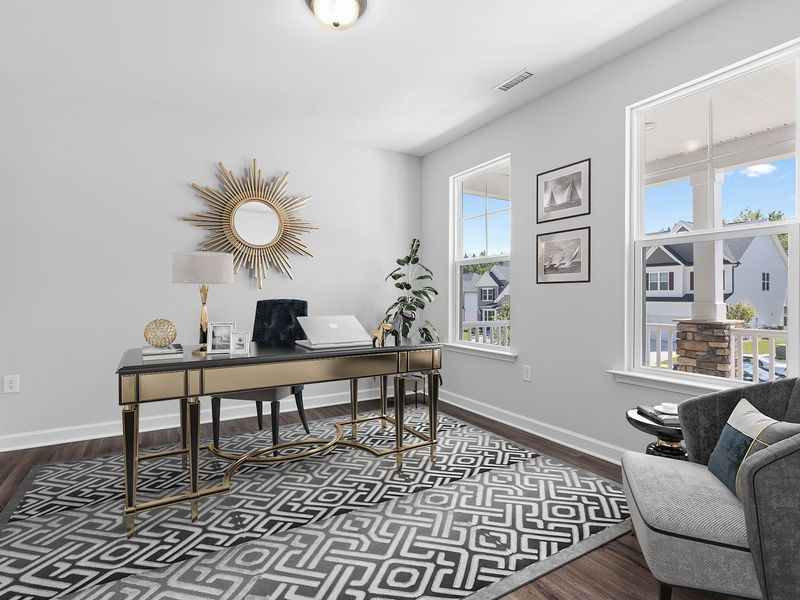 Furnished interior in a model home at Enclave at Belmont in Belmont (Image 16). Furnished interior in a model home at Enclave at Belmont in Belmont (Image 16).